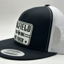 The "Original Oilfield As Fuck" Texas Flat Bill Trucker - Black on White