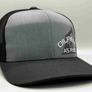 The "PumpJack" Flat Bill Trucker - Heather Grey on Charcoal