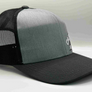 The "PumpJack" Flat Bill Trucker - Heather Grey on Charcoal