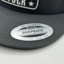 The "Original Oilfield As Fuck" Texas Flat Bill Trucker - Charcoal on Black