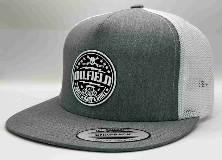 The "Fuck Around & Find Out" Flat Bill Trucker - Heather Grey on White