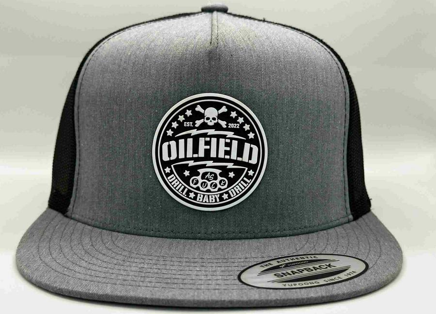 The "Fuck Around & Find Out" Flat Bill Trucker - Heather Grey on Black