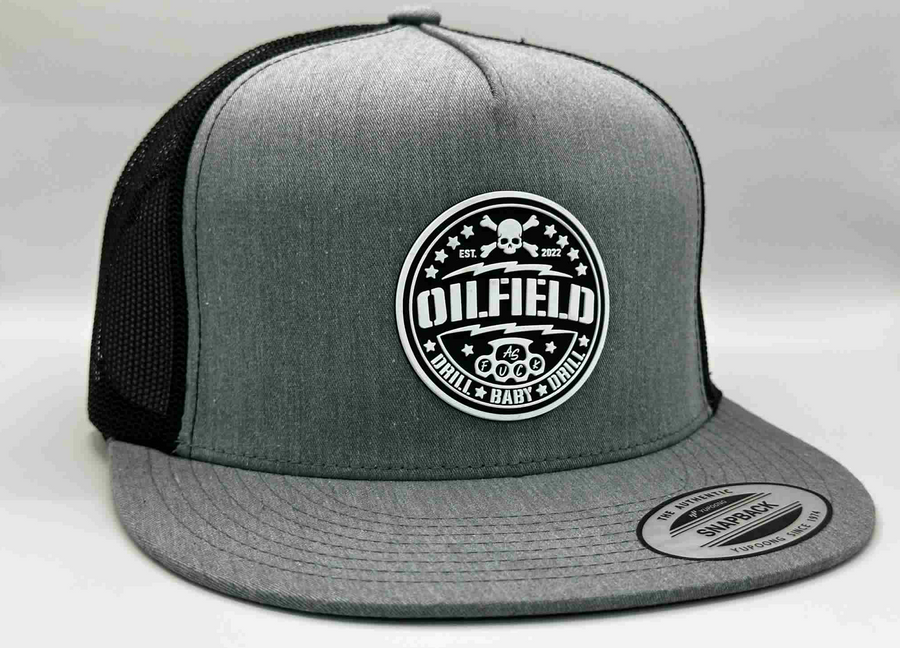 The "Fuck Around & Find Out" Flat Bill Trucker - Heather Grey on Black