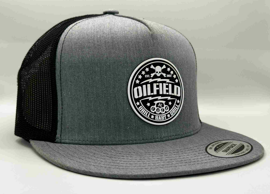 The "Fuck Around & Find Out" Flat Bill Trucker - Heather Grey on Black