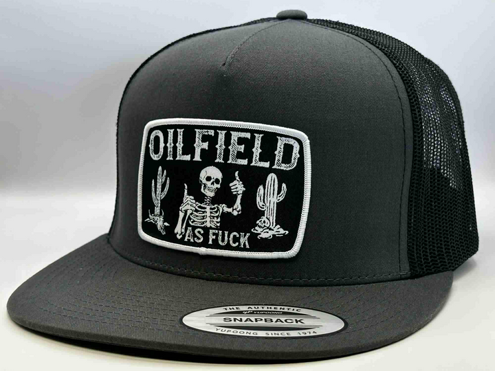 Days Off Flat Bill Trucker - Charcoal on Black
