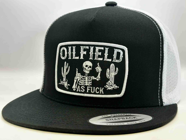 Days Off Flat Bill Trucker - Black on White